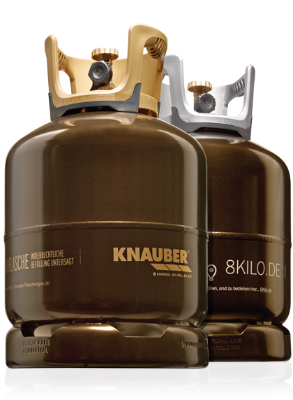 8 Kilo-Gasflasche zum Grillen in neuem Design von Knauber Gas